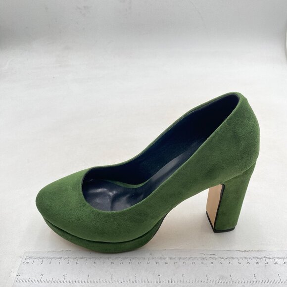 Milooey shoes Women Graceful Round Toe Platform High Heels Chunky Block Green - Picture 2 of 8